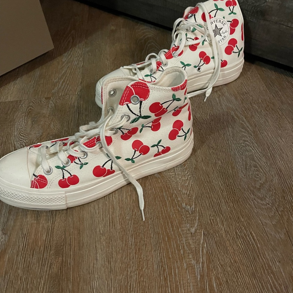 Converse Cherry Print High-Top Sneakers